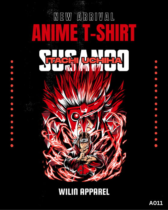 Kaos Cotton Pria Wanita Anime Utachi Uhiha